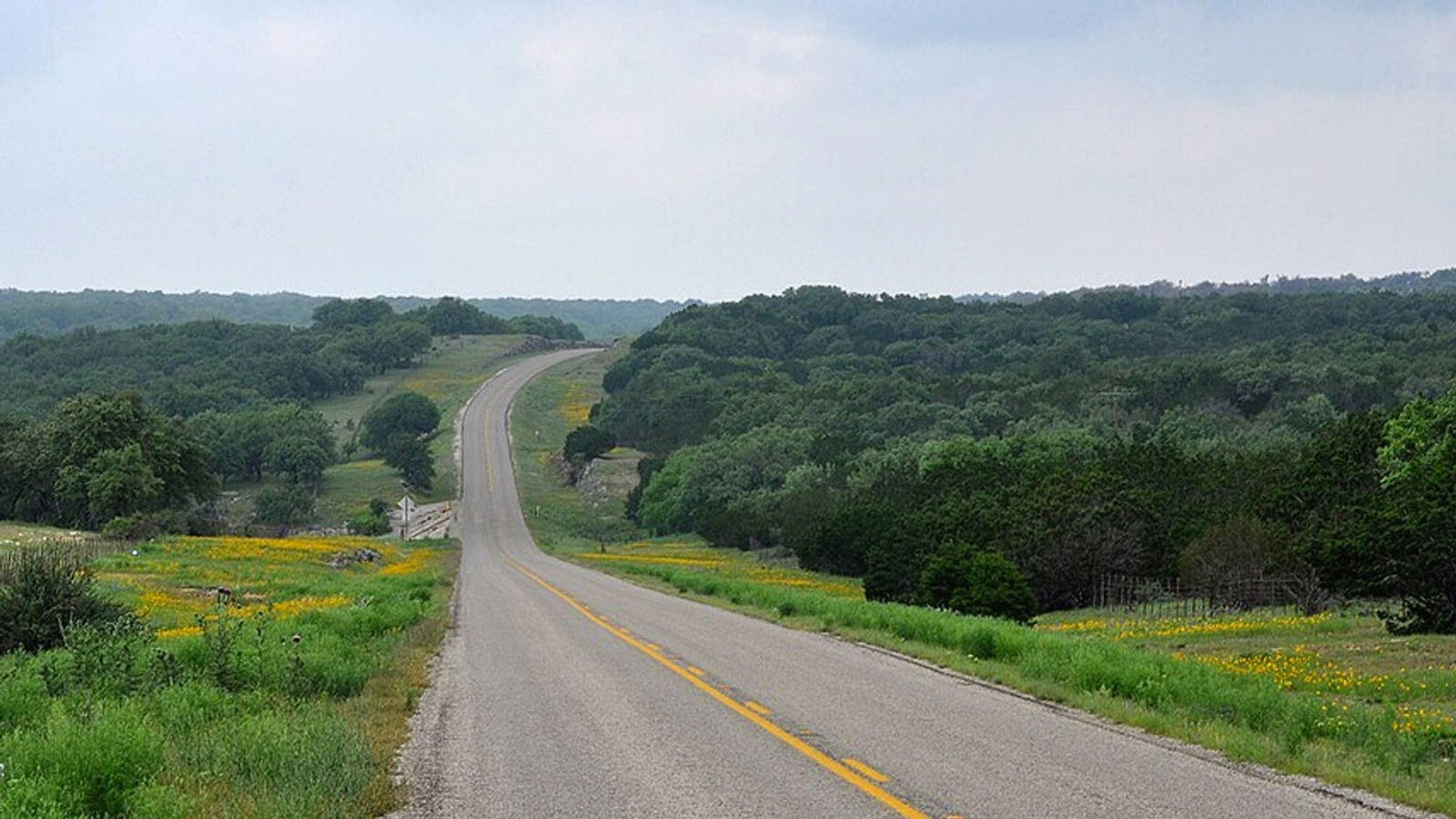 Open Texas land access road near Travis County